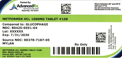 Metformin HCl 1000mg #108 (Metformin HCl 1000mg 80425 0591 04)